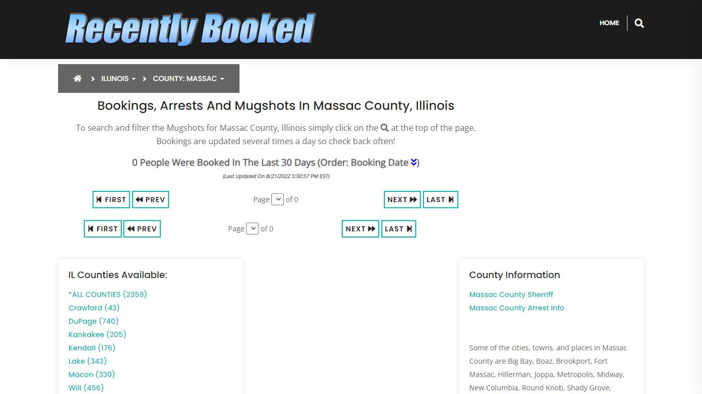Recent bookings, Arrests, Mugshots in Massac County, Illinois